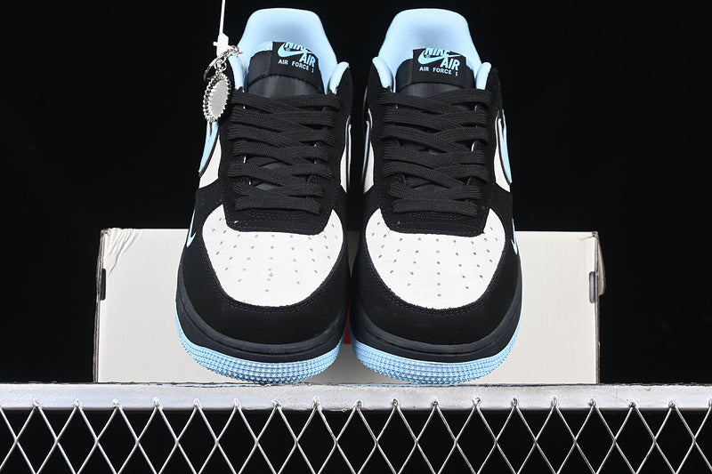 Nike Air Force 1  "Black/White/Tourquise"