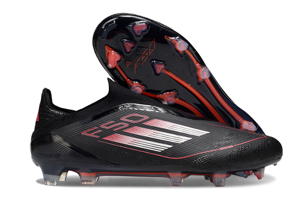 ADIDAS  F50 Elite Laceless FG "Core Black Iron Metallic Lucid"
