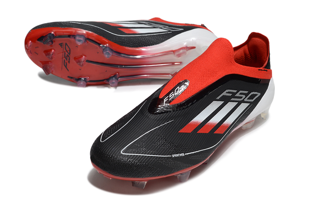 ADIDAS  F50 Elite Laceless FG "White and Red Firm"