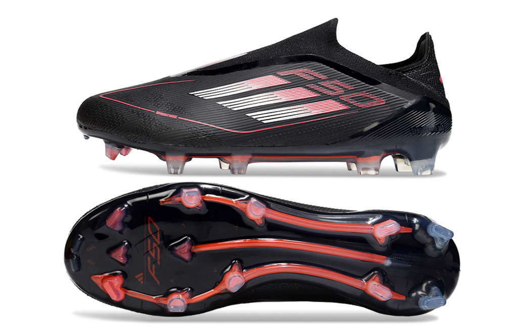 ADIDAS  F50 Elite Laceless FG "Core Black Iron Metallic Lucid"