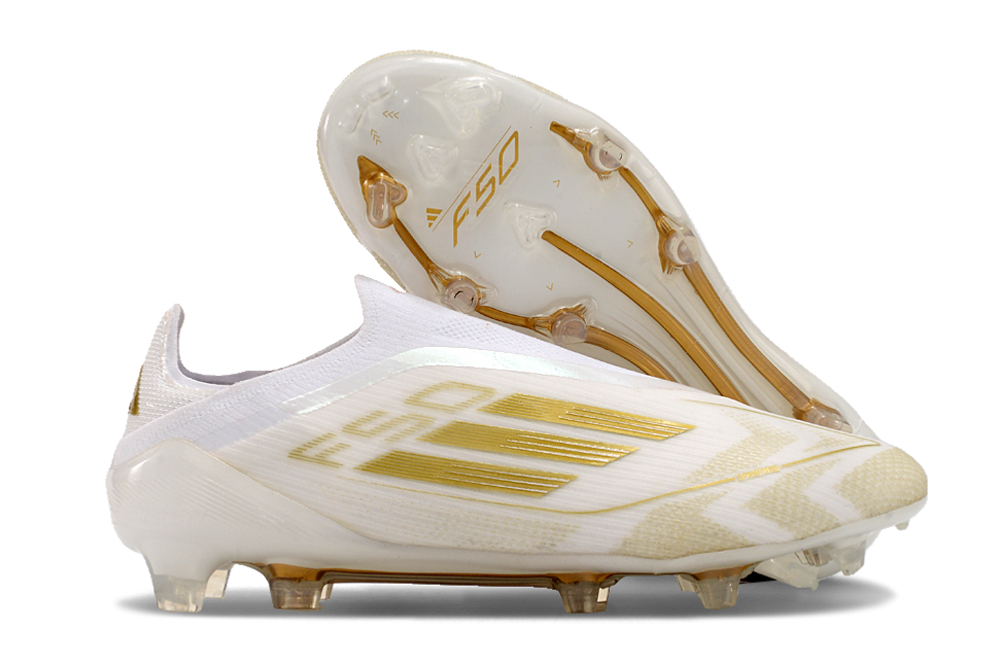 ADIDAS  F50 Elite Laceless FG "White/Gold"