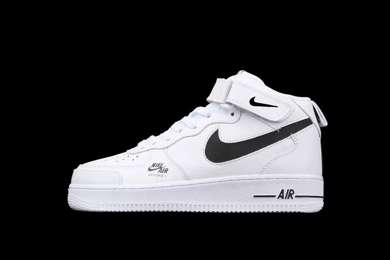 Nike Air Force 1 Mid "All White/Black"