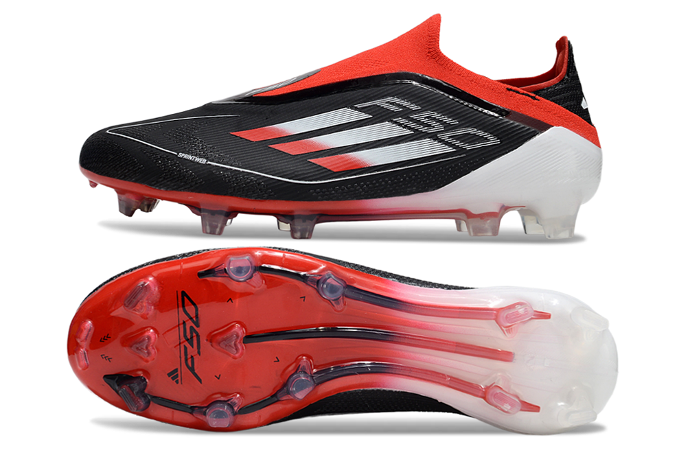 ADIDAS  F50 Elite Laceless FG "White and Red Firm"