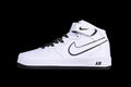 Nike Air Force 1 Mid "All White/Black"