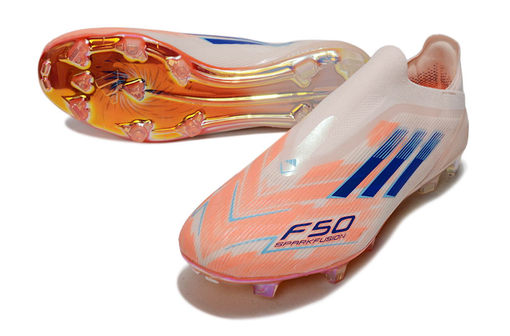 ADIDAS  F50 Elite Laceless FG "Beam Orange Lucid Blue Cloud White"