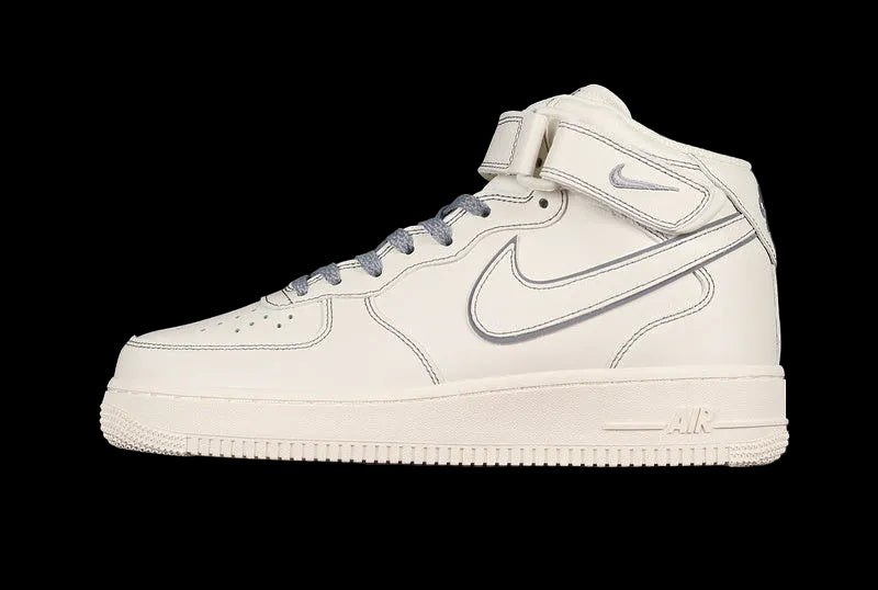 Nike Air Force 1 Mid Reflective "Triple Cream/Grey"