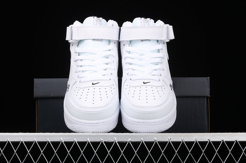 Nike Air Force 1 Mid "All White/Black"