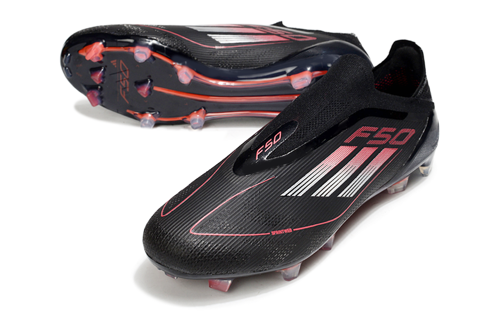 ADIDAS  F50 Elite Laceless FG "Core Black Iron Metallic Lucid"
