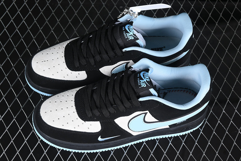 Nike Air Force 1  "Black/White/Tourquise"