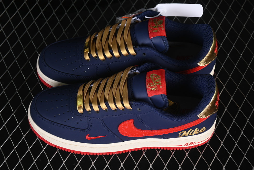 Nike Air Force 1  "Dark Blue/ Gold"