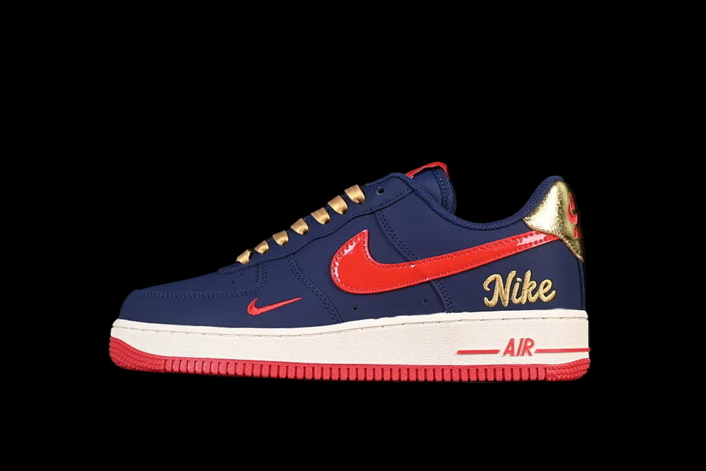 Nike Air Force 1  "Dark Blue/ Gold"