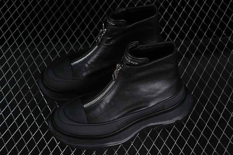 A McQ Tread Slick Leather Boots "Black"