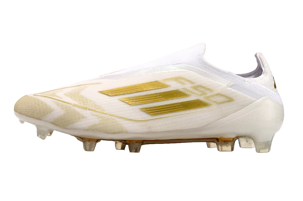 ADIDAS  F50 Elite Laceless FG "White/Gold"