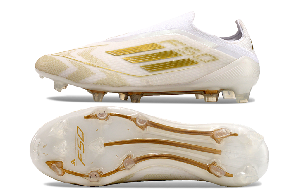 ADIDAS  F50 Elite Laceless FG "White/Gold"